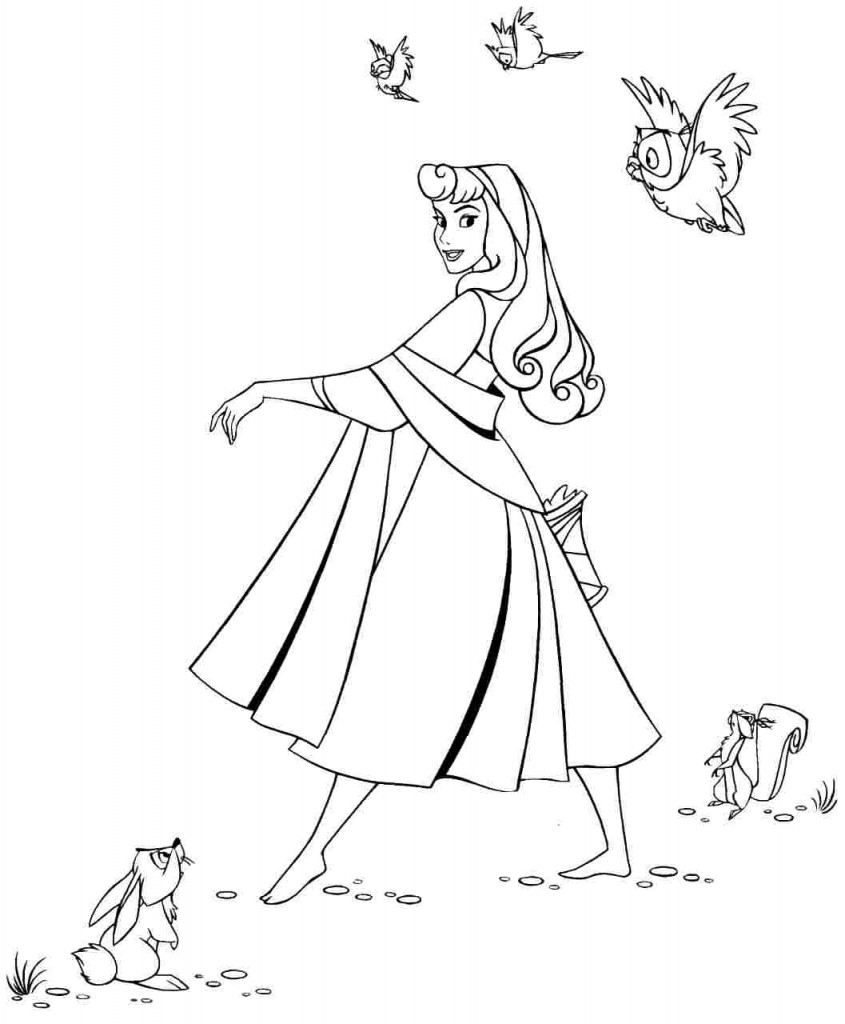 Plansa de colorat cu Sleeping Beauty 7 7